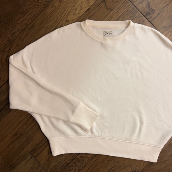 J. Crew Women’s Vintage Fleece Batwing Sweatshirt Natural - Picture 2 of 16